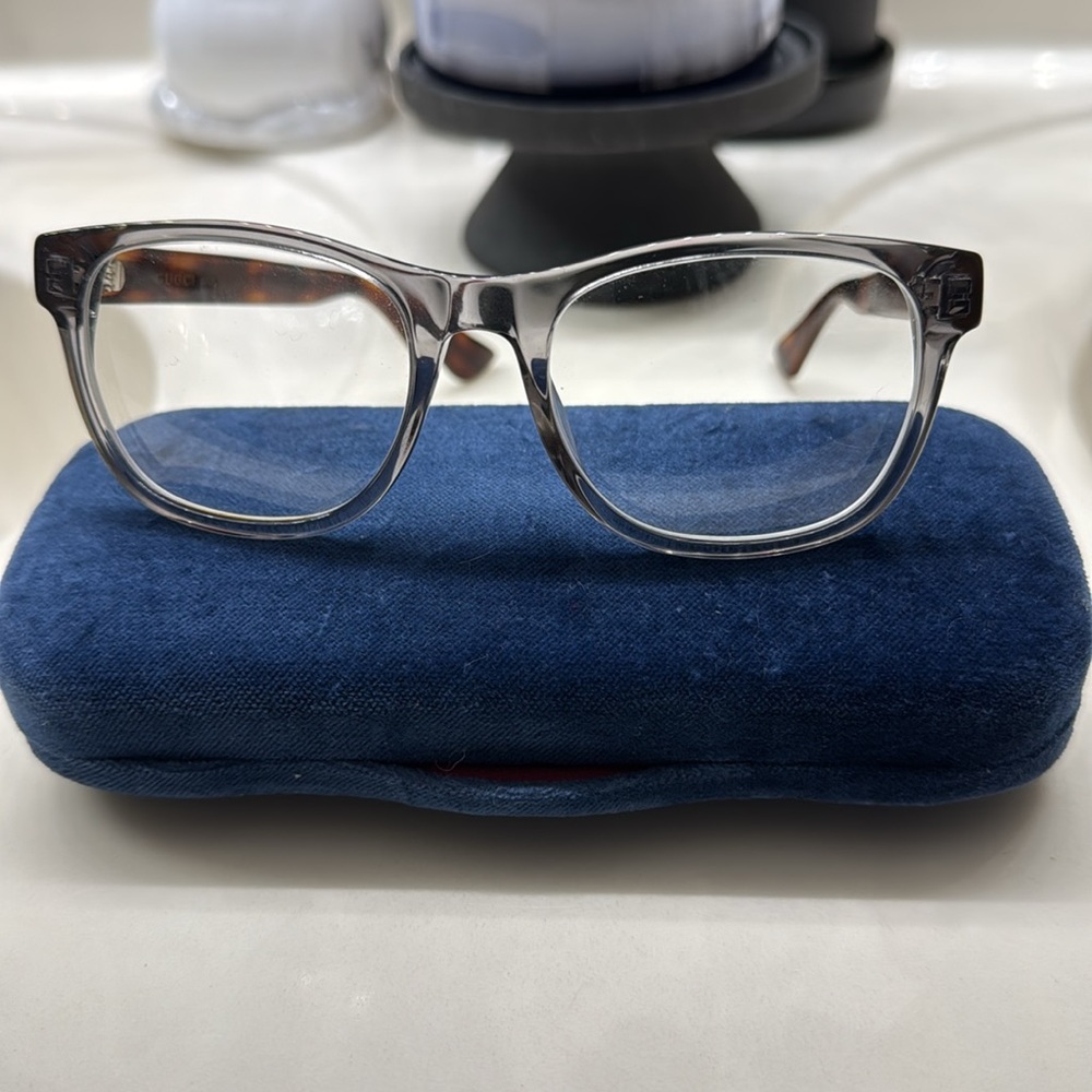 Gucci Eyeglasses - Havana Grey Transparent (GG0004ON)
